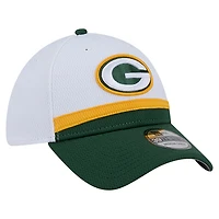 Men's New Era  White/Green Green Bay Packers Dashmark Rays 39THIRTY Flex Hat