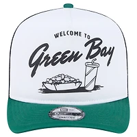 Men's New Era White/Green Green Bay Packers Foodie 9FIFTY A-Frame Trucker Snapback Hat