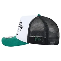 Men's New Era White/Green Green Bay Packers Foodie 9FIFTY A-Frame Trucker Snapback Hat