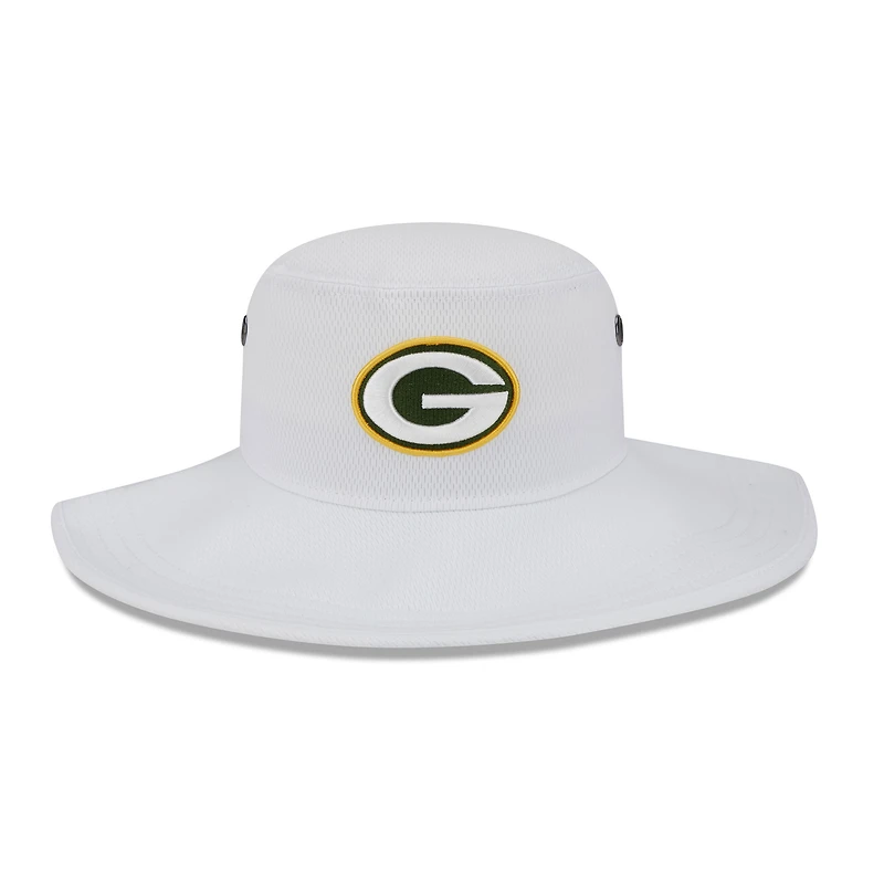 Men's New Era White Green Bay Packers 2023 NFL Training Camp Panama Bucket Hat