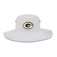 Men's New Era  White Green Bay Packers 2023 NFL Training Camp Panama Bucket Hat