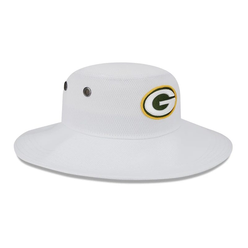 Men's New Era White Green Bay Packers 2023 NFL Training Camp Panama Bucket Hat