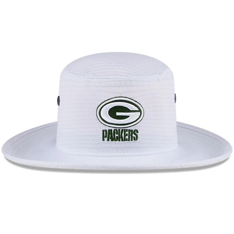 Men's New Era White Green Bay Packers 2024 NFL Training Camp Panama Bucket Hat