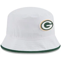 Men's New Era  White Green Bay Packers 2025 NFL Training Camp Stretch Bucket Hat
