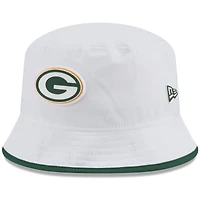Bob New Era extensible blanche pour homme, camp d'entraînement NFL 2025 des Green Bay Packers
