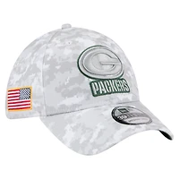 Men's New Era White Green Bay Packers 2025 Salute to Service Fan Pack 39THIRTY Flex Hat