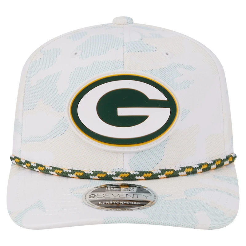 Men's New Era White Green Bay Packers Camo Rope 9SEVENTY Adjustable Hat