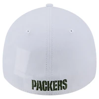 Men's New Era White Green Bay Packers Main 39THIRTY Flex Hat