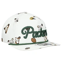 Men's New Era  White Green Bay Packers Team Cheer 19TWENTY Snapback Hat