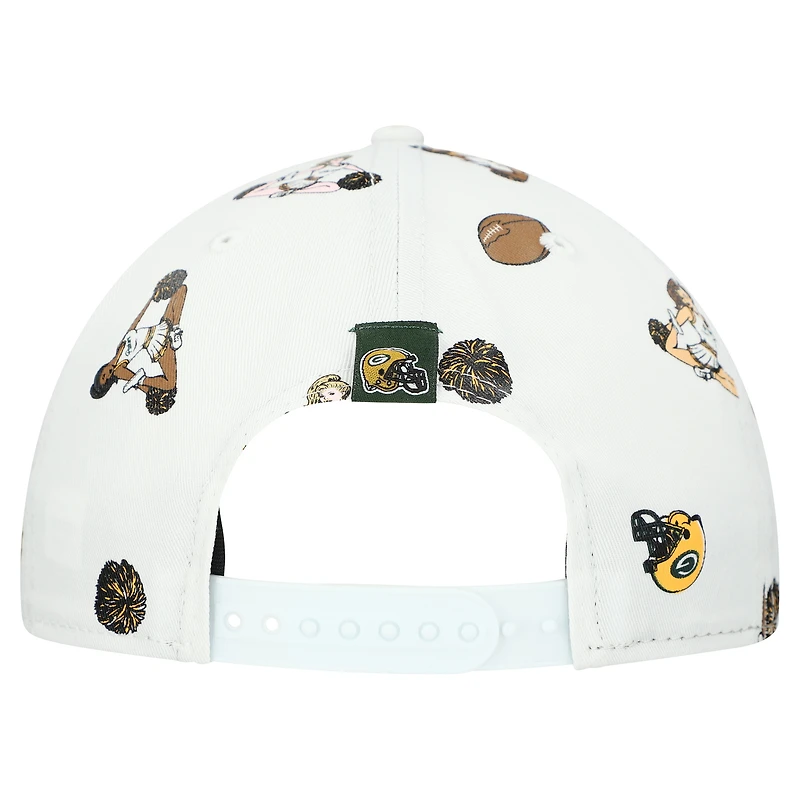 Men's New Era  White Green Bay Packers Team Cheer 19TWENTY Snapback Hat