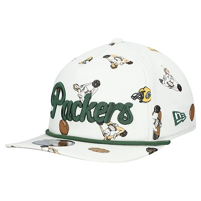 Men's New Era  White Green Bay Packers Team Cheer 19TWENTY Snapback Hat
