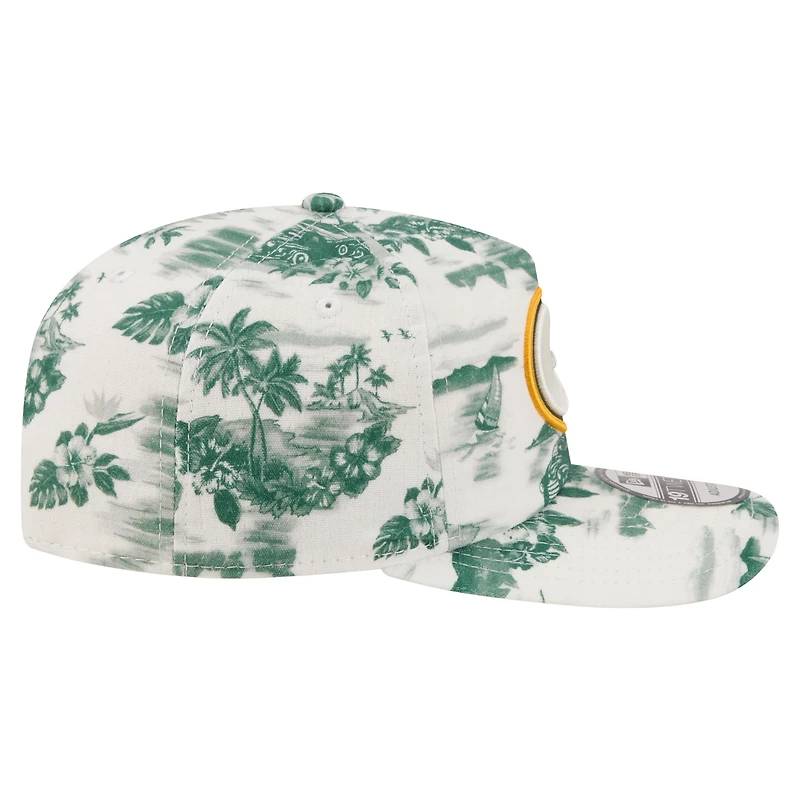 Men's New Era White Green Bay Packers Tropics 19TWENTY Adjustable Hat