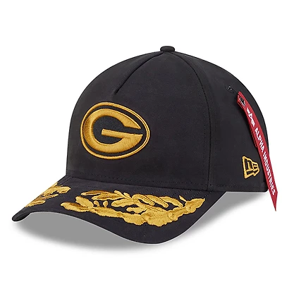 Casquette ajustable A-Frame 9FORTY noire New Era x Alpha Industries pour homme des Green Bay Packers