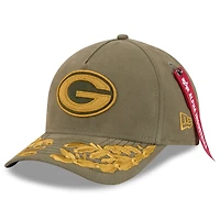 Casquette ajustable A-Frame 9FORTY pour homme New Era x Alpha Industries Olive Green Bay Packers