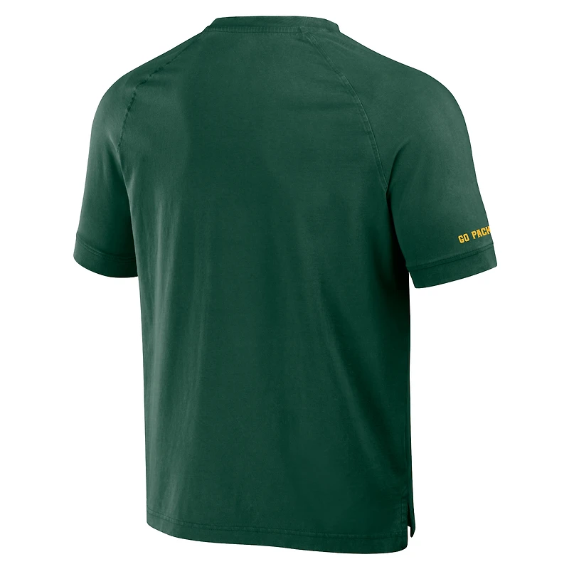Men's NFL x Darius Rucker Collection by Fanatics Green Bay Packers Washed Raglan Henley T-Shirt