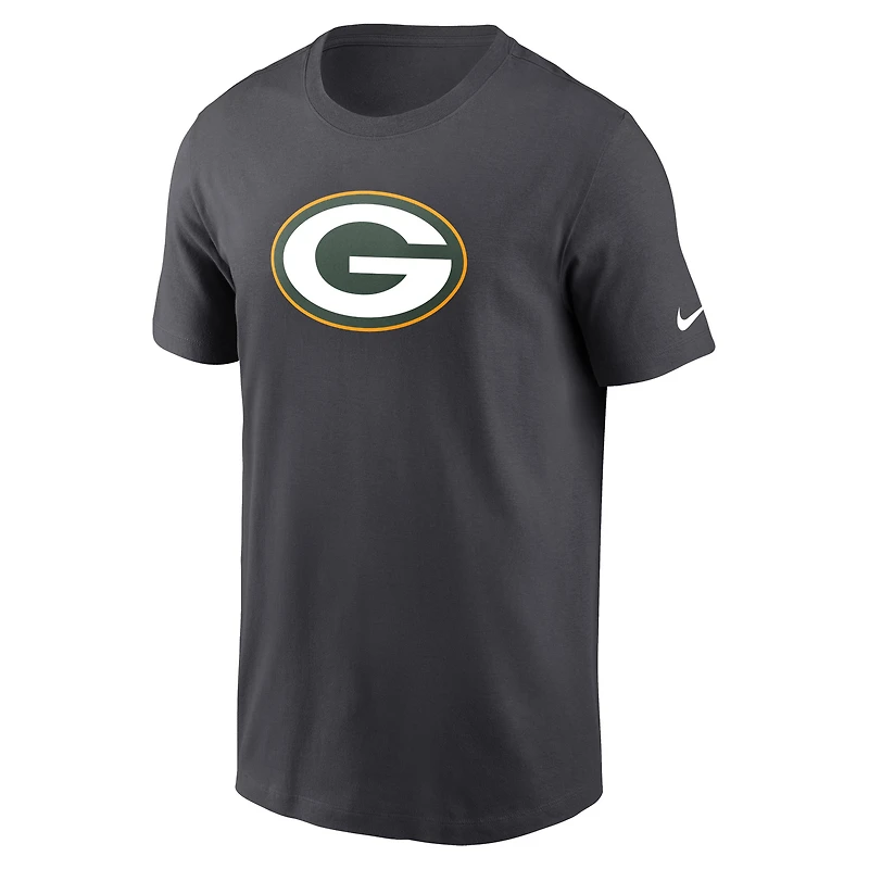 Men's Nike  Anthracite Green Bay Packers Logo Essential T-Shirt