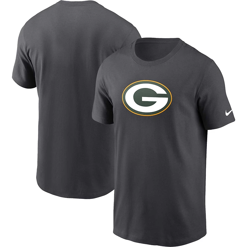 Men's Nike Anthracite Green Bay Packers Logo Essential T-Shirt