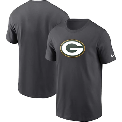 Men's Nike  Anthracite Green Bay Packers Logo Essential T-Shirt
