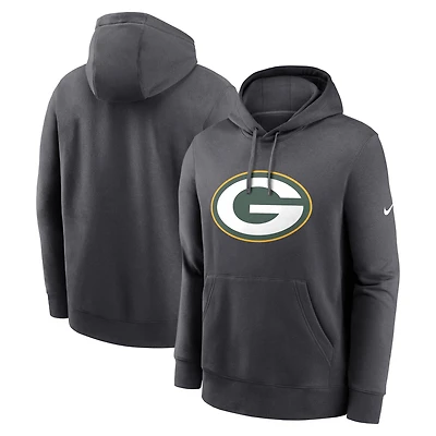 Men's Nike Anthracite Green Bay Packers Primetime Club Logo Hoodie