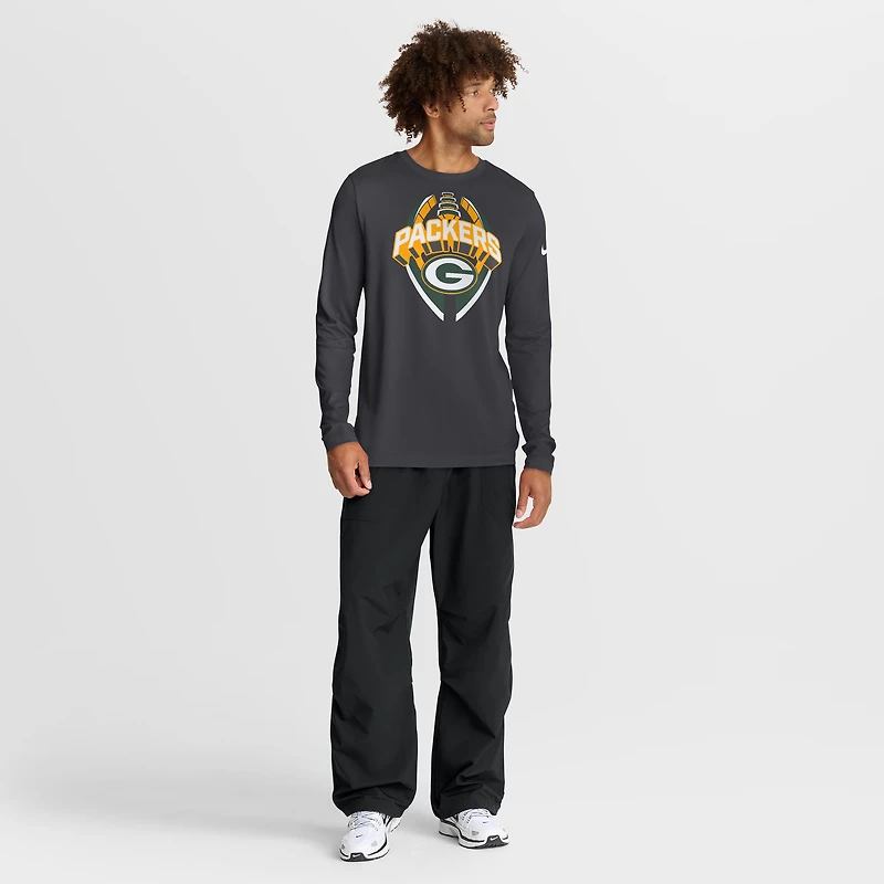 Men's Nike Anthracite Green Bay Packers Primetime Legend Icon Performance Long Sleeve T-Shirt