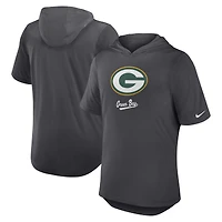 Men's Nike Anthracite Green Bay Packers Tri-Blend Performance Hoodie T-Shirt