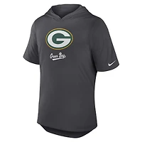Men's Nike Anthracite Green Bay Packers Tri-Blend Performance Hoodie T-Shirt