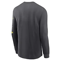 T-shirt à manches longues Volt Performance Green Bay Packers Nike pour homme, anthracite