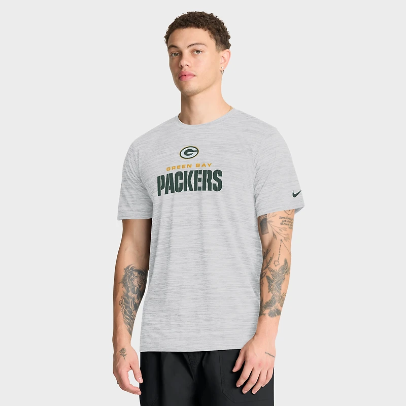 T-shirt de course Nike Ash Green Bay Packers Velocity Endurance Dri-FIT pour homme