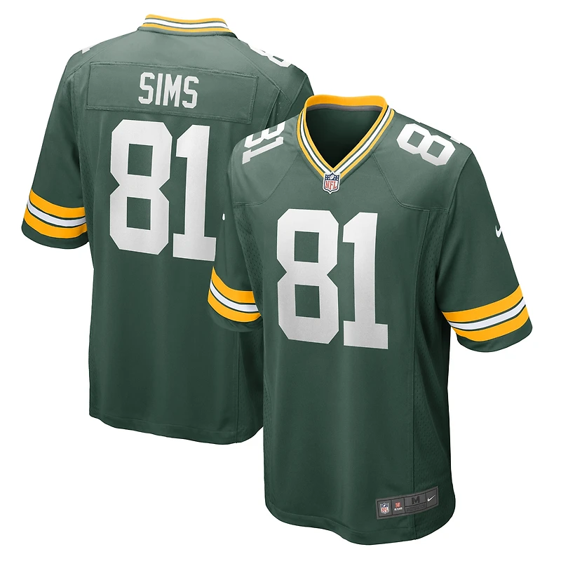 Maillot de match l'équipe Nike Ben Sims Green Bay Packers pour homme
