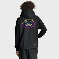 Men's Nike Black Green Bay Packers 2025 NFL Crucial Catch Sideline Standard Issue Dri-FIT Hoodie