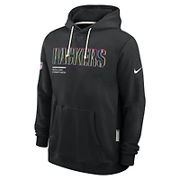 Men's Nike Black Green Bay Packers 2025 NFL Crucial Catch Sideline Standard Issue Dri-FIT Hoodie