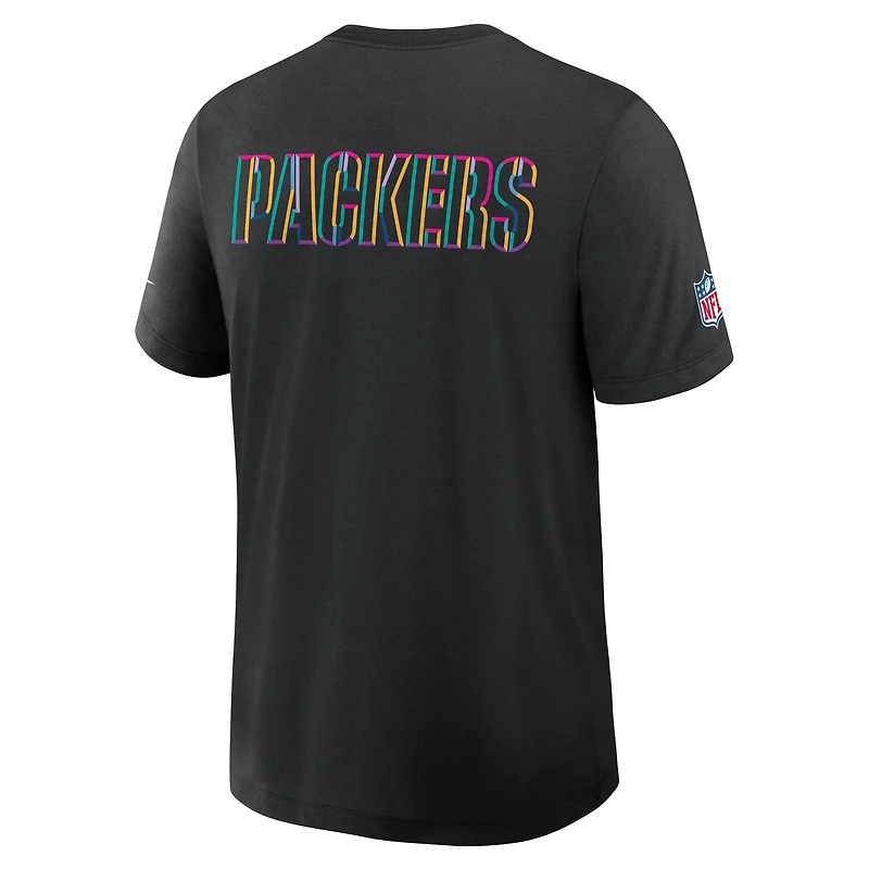 T-shirt Nike noir pour homme Green Bay Packers NFL Crucial Catch 2025 Dri-FIT