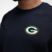 Men's Nike Black Green Bay Packers Tech Fleece Raglan Sweatshirt
