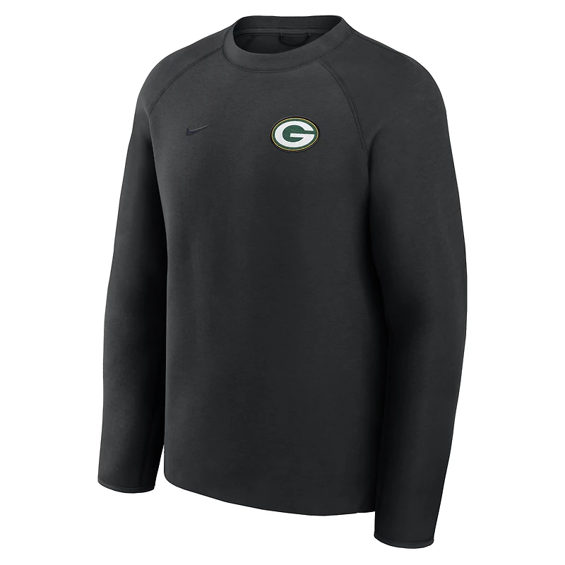 Men's Nike Black Green Bay Packers Tech Fleece Raglan Sweatshirt