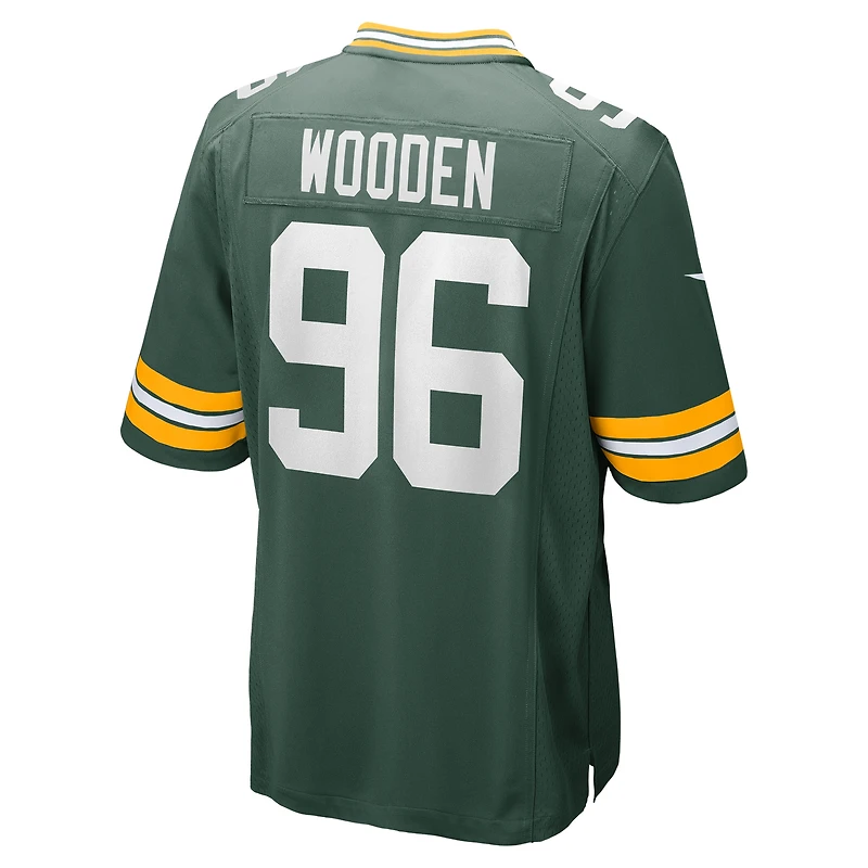 Maillot de match Nike Colby Wooden Green Packers pour homme