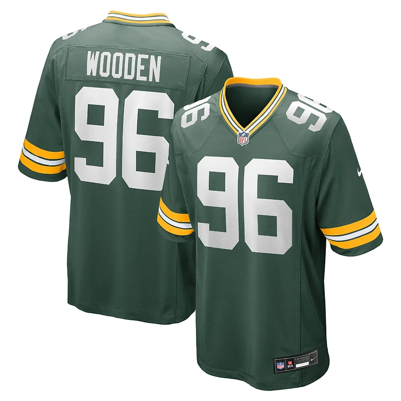 Maillot de match Nike Colby Wooden Green Packers pour homme