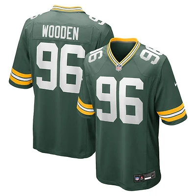 Maillot de match Nike Colby Wooden Green Packers pour homme