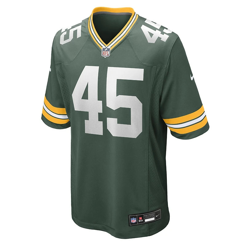 Maillot Nike Collin Oliver Green pour homme, équipe des Bay Packers