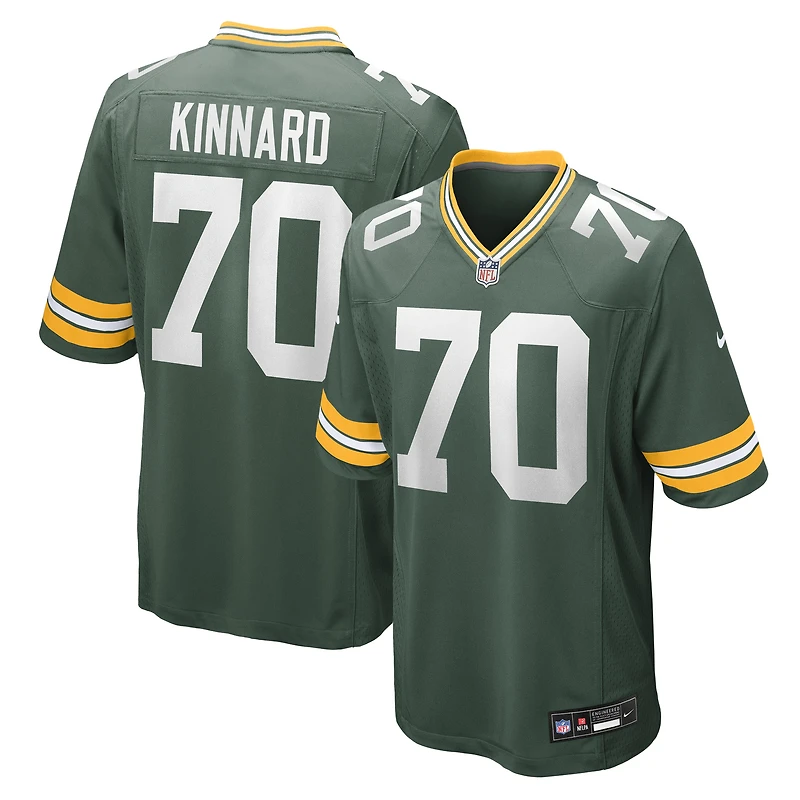 Maillot Nike Darian Kinnard pour homme, vert, équipe des Green Bay Packers