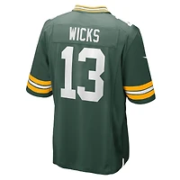 Maillot de match Nike Dontayvion Wicks pour homme, vert, Green Bay Packers