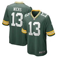 Maillot de match Nike Dontayvion Wicks pour homme, vert, Green Bay Packers