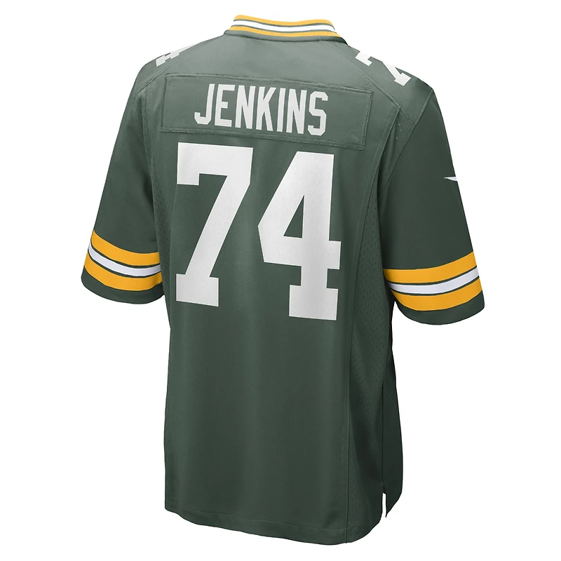 Maillot de match Nike Elgton Jenkins vert Green Bay Packers pour homme