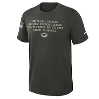 T-shirt Nike Forest Green Bay Packers 2025 Salute to Service Sideline Slub Dri-FIT pour homme