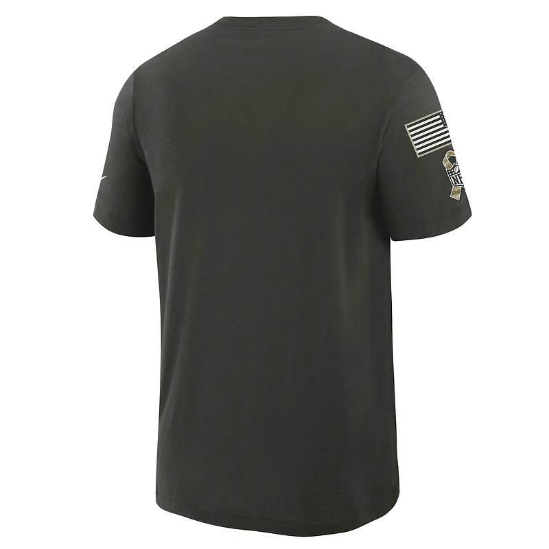 Men's Nike Forest Green Bay Packers 2025 Salute to Service Sideline Slub Dri-FIT T-Shirt