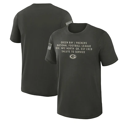 Men's Nike Forest Green Bay Packers 2025 Salute to Service Sideline Slub Dri-FIT T-Shirt