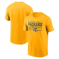 Men's Nike Gold Green Bay Packers Primetime Helmet Essential T-Shirt