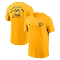 Men's Nike Gold Green Bay Packers Split Logo T-Shirt