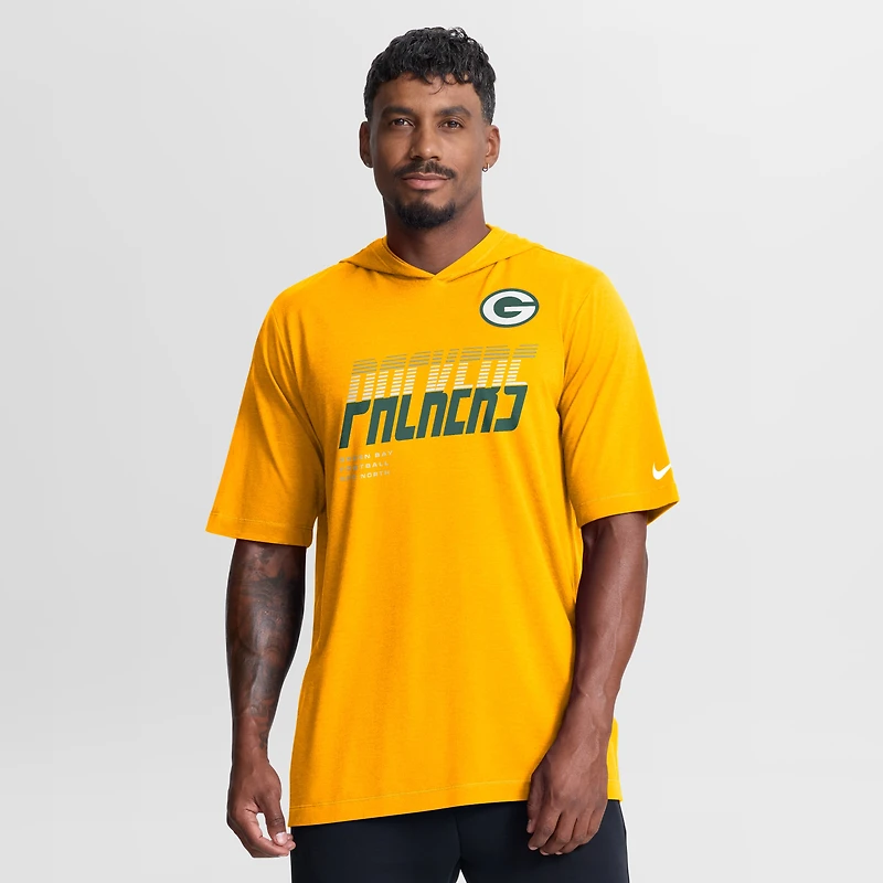 Men's Nike Gold Green Bay Packers Tri-Blend Hooded T-Shirt