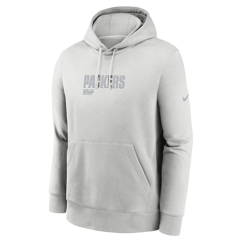 Men's Nike Gray Green Bay Packers Edge Pack French Terry Club Pullover Hoodie