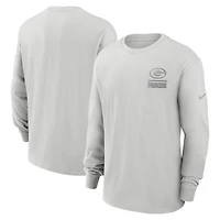 Men's Nike Gray Green Bay Packers Essential Heavy Max90 Long Sleeve T-Shirt